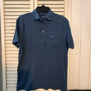 Classic Blue Polo Shirt with Chest Pocket